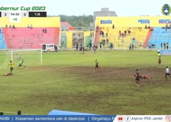 Merangin Tumbangkan Tanjabbar Dua Gol Tanpa Balas. Foto: Ss YouTube Asprov PSSI Jambi