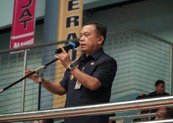 Gubernur Jambi, Al Haris saat buka Kejuaraan Tarung Derajat Porprov Jambi ke-XXIII Tahun 2023. Foto: Harun