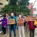 Mahasiswa UNH Jambi saat turun aksi tolak Politik Dinasti, Rabu (20/12). Foto: Porwebindo